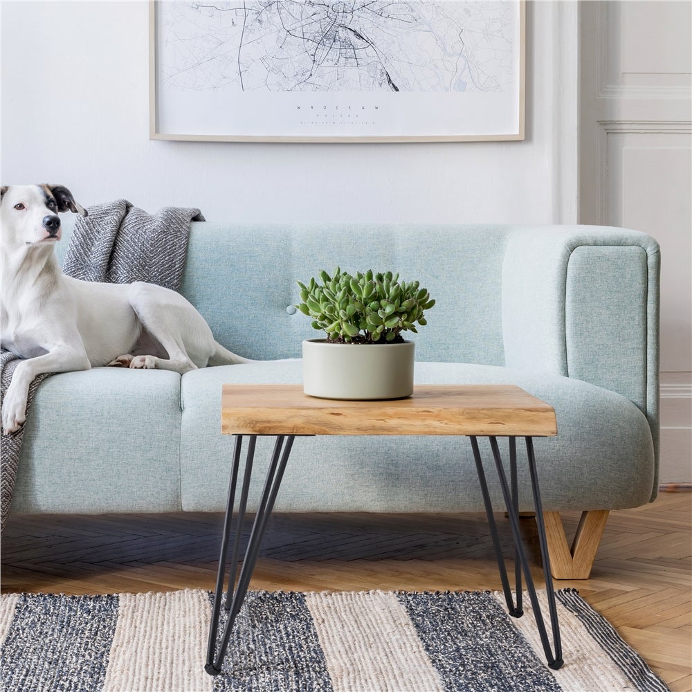 Lot de 4 Pieds Épingle en Métal Pieds de Table Basse Bricolage 20 Vis 4 Protège Pieds 40 cm de Haut Noir Yaheetech - 3