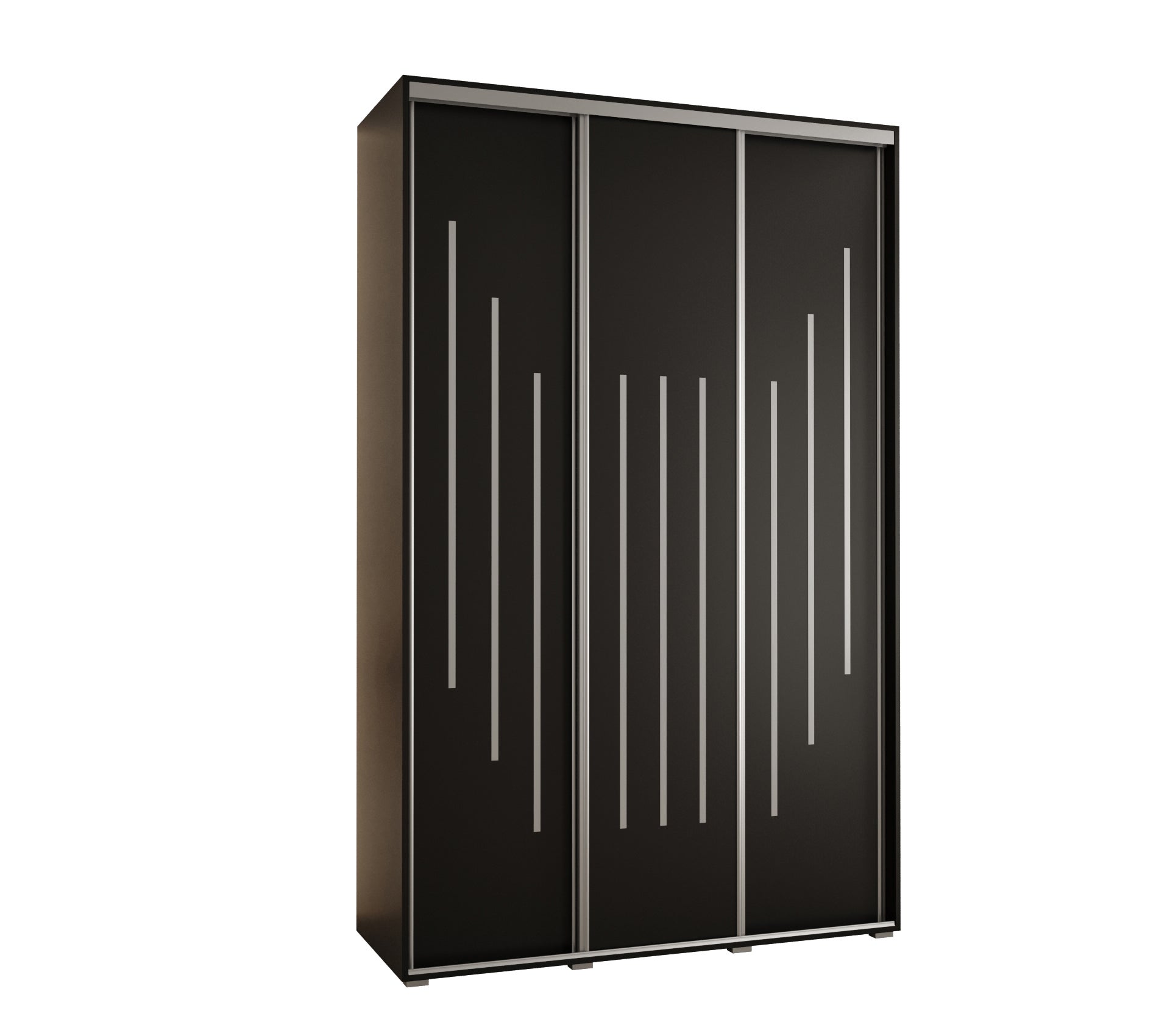 Szafa przesuwna wysoka Davos 8 160 x 45 x 235,2 cm czarny + czarny + u. srebrny - Abiks Meble