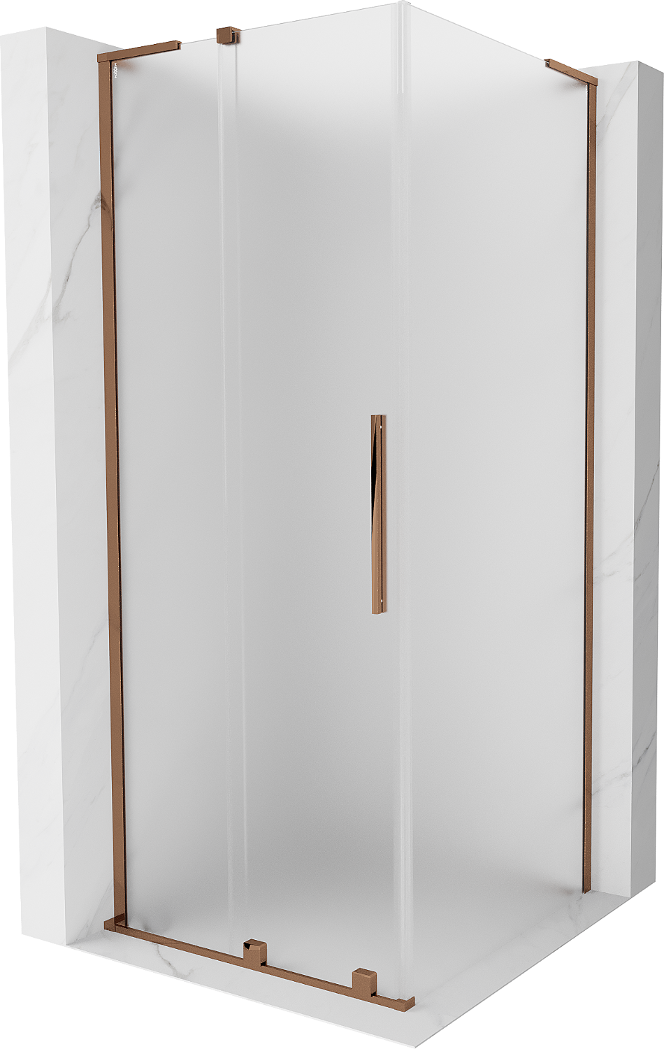 Mexen Velar L kabina prysznicowa rozsuwana 120 x 120 cm, szron, różowe złoto - 871-120-120-33-60