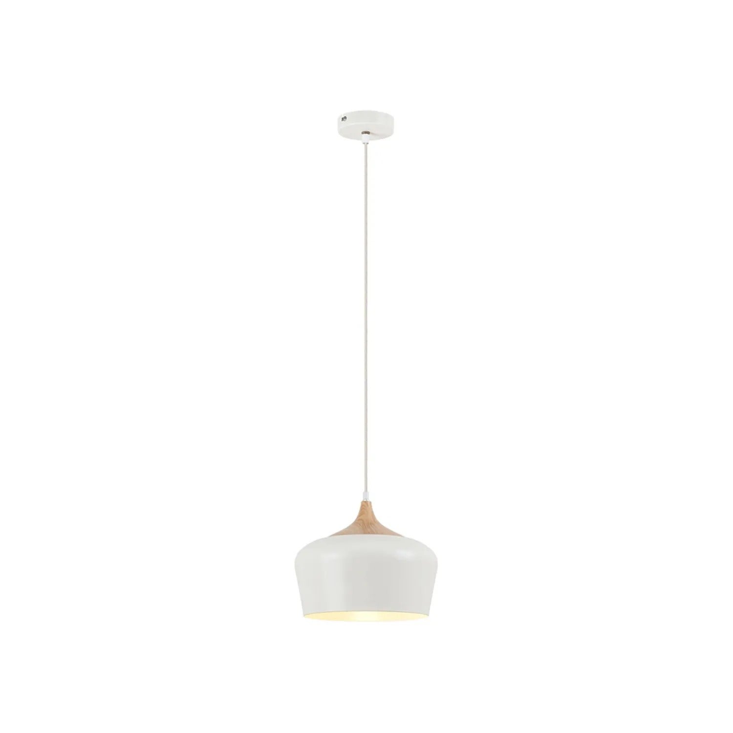 Lampa wisząca Sadie biała i buk 1xE27x60W metal wym:130x30x30cm IP20 Rabalux