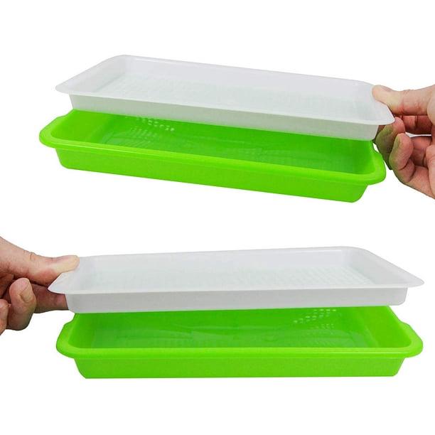 Lot de 5 plateaux de germination de graines avec trous de drainage - Plateaux de propagation de germination de graines sans BPA, kit de culture - 3