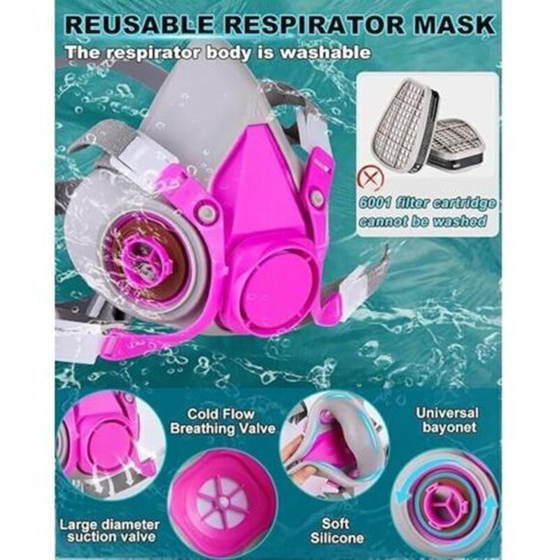 Masque respiratoire avec filtre , masque à gaz de survie nucléaire et chimique - respirateur réutilisable pour vapeur , peinture en aérosol - 4