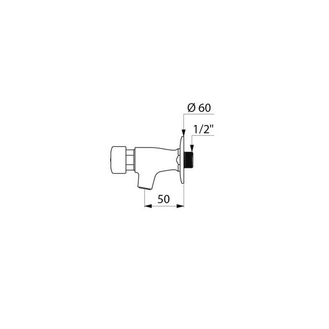 Robinet temporisé lavabo mural DELABIE TEMPOSTOP 746292 chrome 1/2''