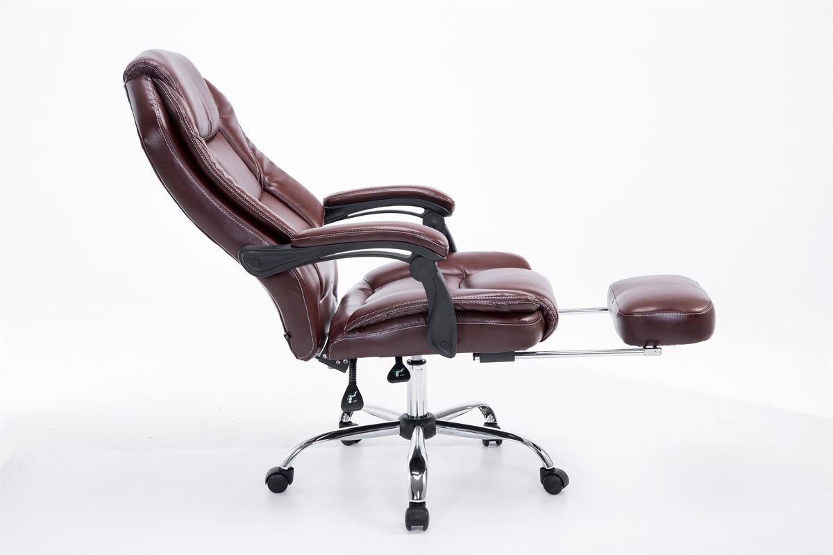 Fauteuil de bureau ergonomique en synthétique bordeaux avec repose-pieds et accoudoirs BUR10381 - 3