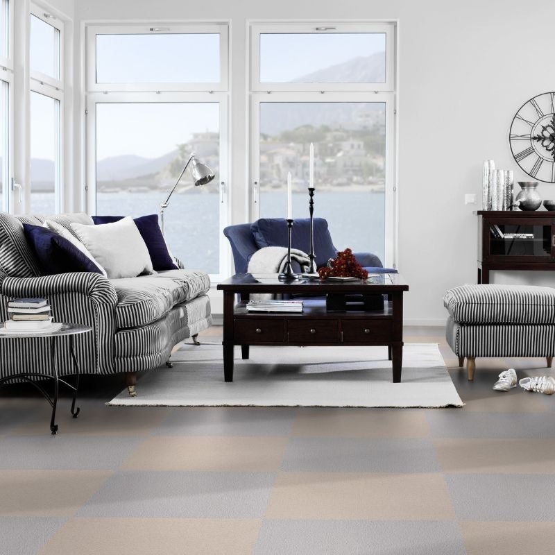 Arquiservi®-【Moqueta en loseta Viena Beige】50x50 cm|Fácil Instalación, Lavable y Antideslizante para Oficinas y Hogar - 4