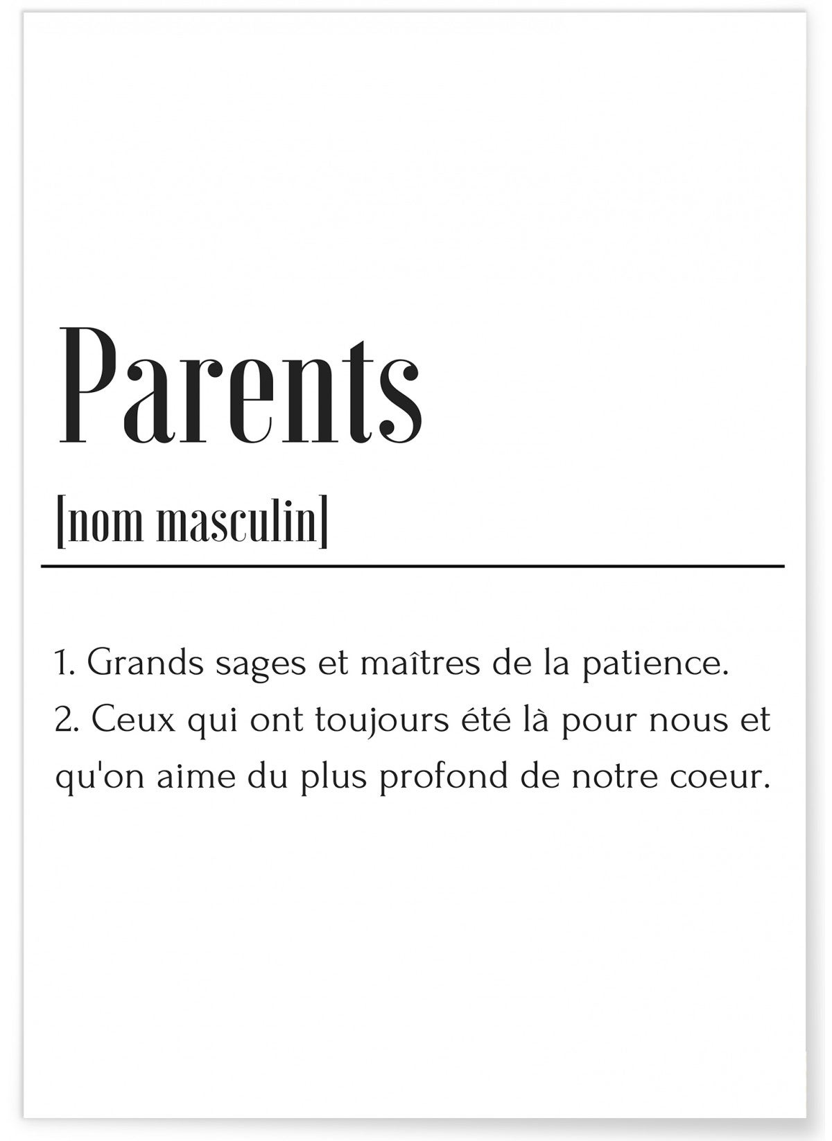 Affiche Définition Parents - Format A3 - | Leroy Merlin