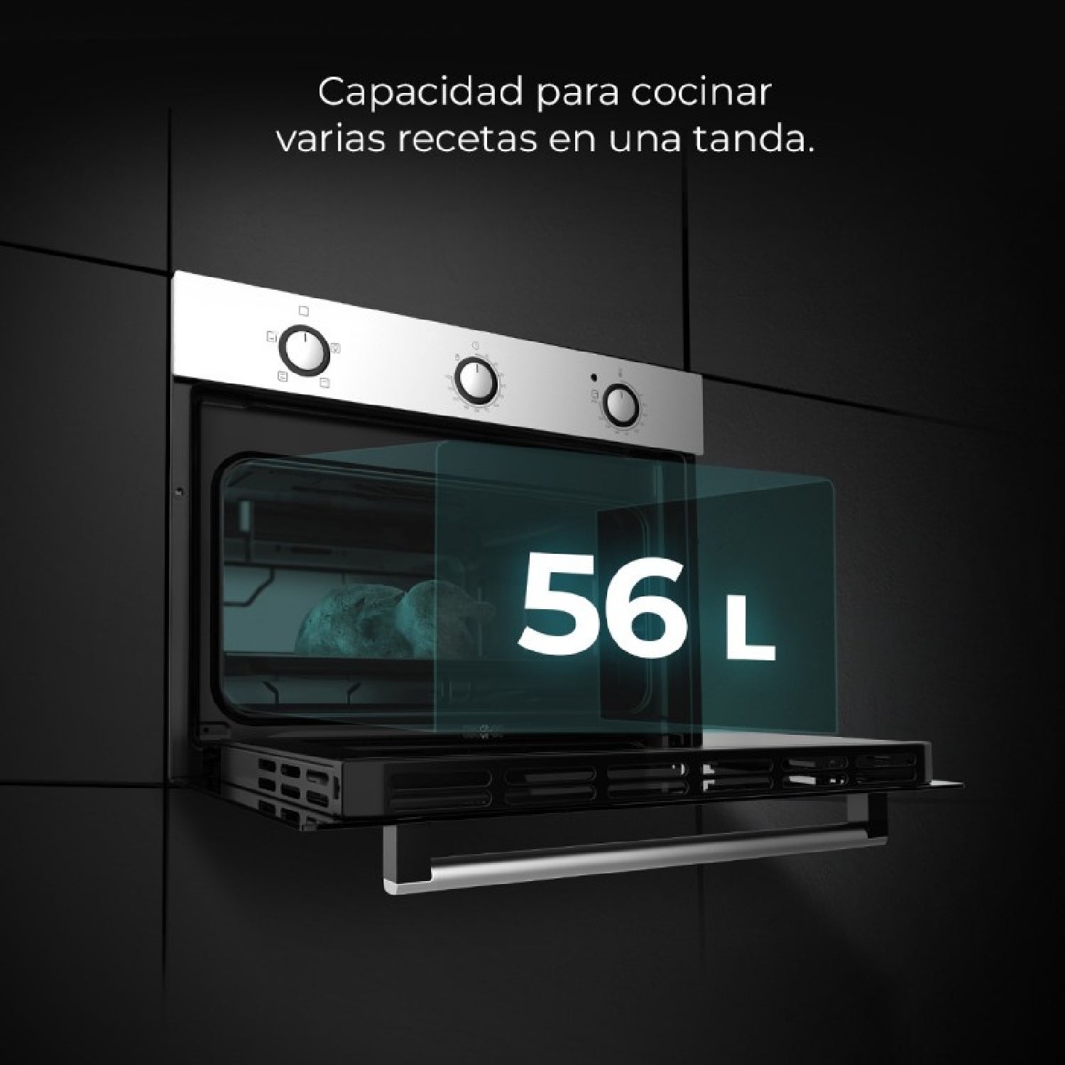 Cecotec Four Encastrable 45 cm Bolero Hexa C134500 Inox A. 2600W, Capacité de 56L, Faible Consommation, 4 Fonctions, Minuterie - 7