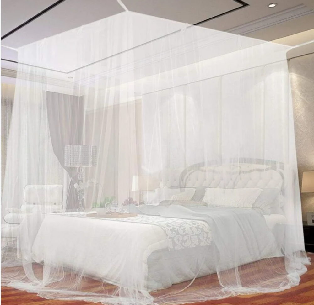Bardzo duża moskitiera do łóżka 190x210x240 cm, baldachim do łóżek pojedynczych i podwójnych, ochrona przed owadami