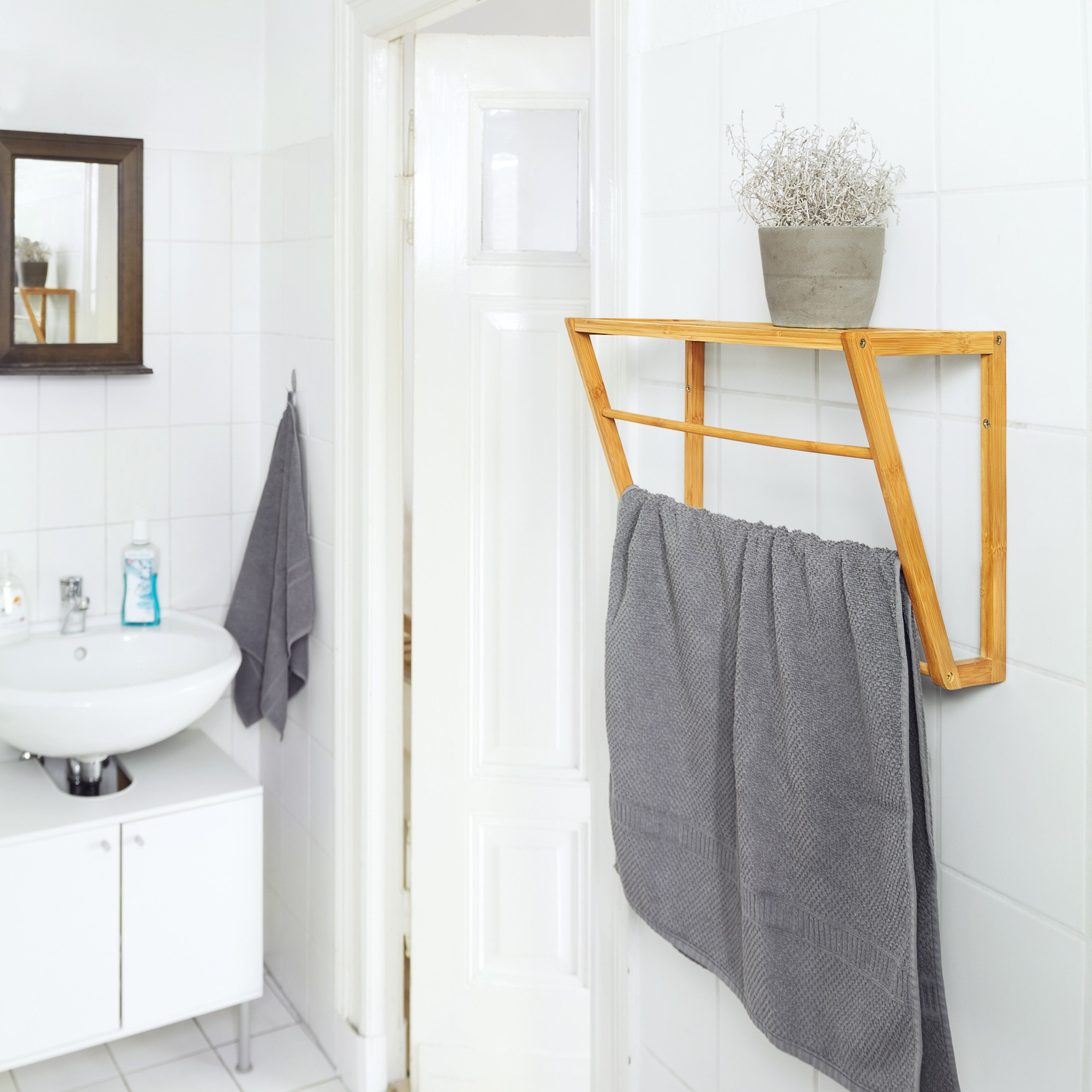 Mensola In Bambù Floordirekt Kansas: 3 Ripiani Salvaspazio Per Bagno, Camera E Soggiorno, 66x60x26 Cm - 5