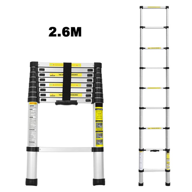 Scala telescopica allungabile fino a 150 kg Stabile scaletta in alluminio 2,6 m