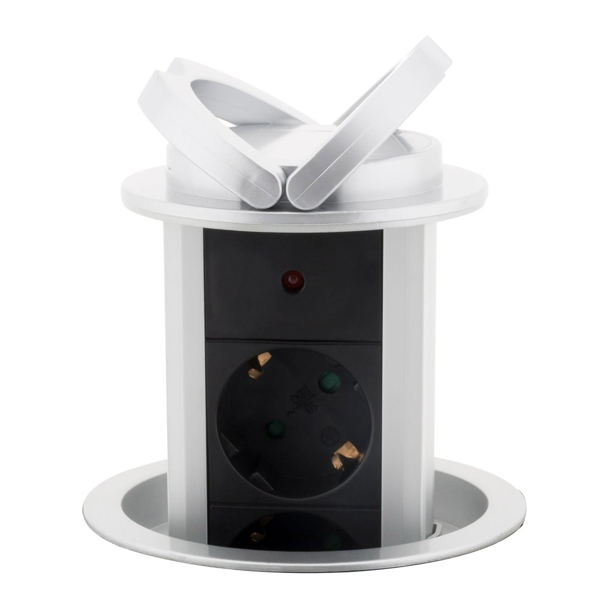 Multiprise encastrable cuisine 3 prises Schuko 16A - Gris - Otio - 6