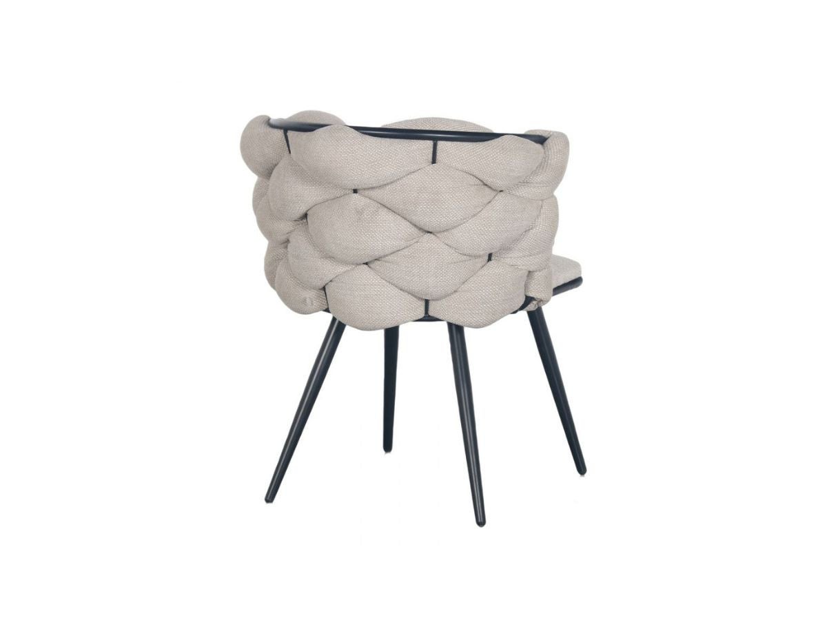 Lot de 2 chaises CHLOE tissu texturé et pieds métal noir BOBOCHIC Beige ...