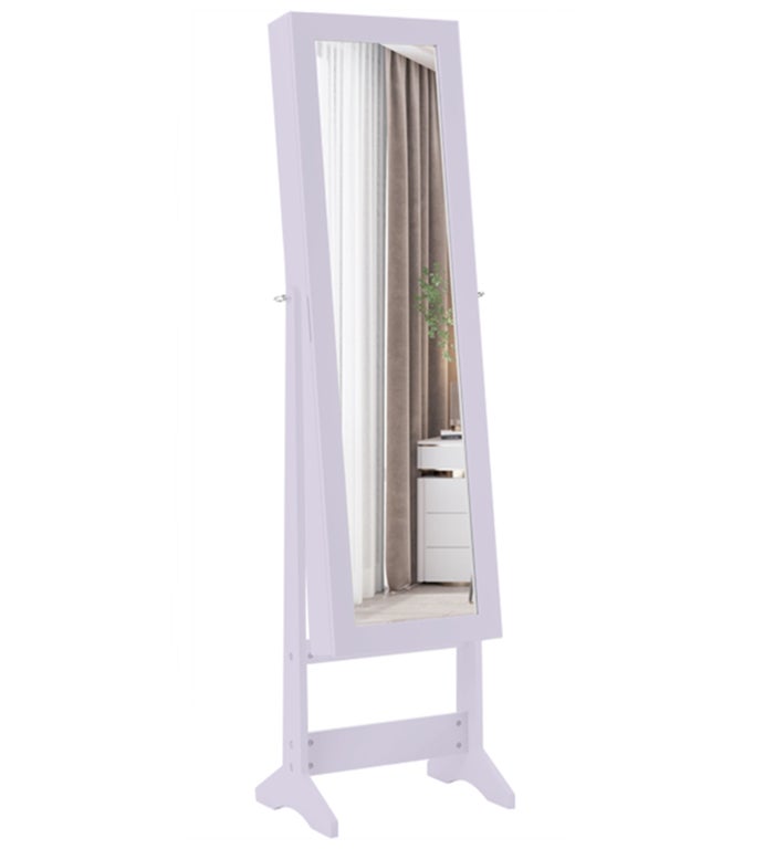 Armoire à Bijoux Sur Pied Avec Miroir Psyché Inclinable 4 Angles – Multicouleur