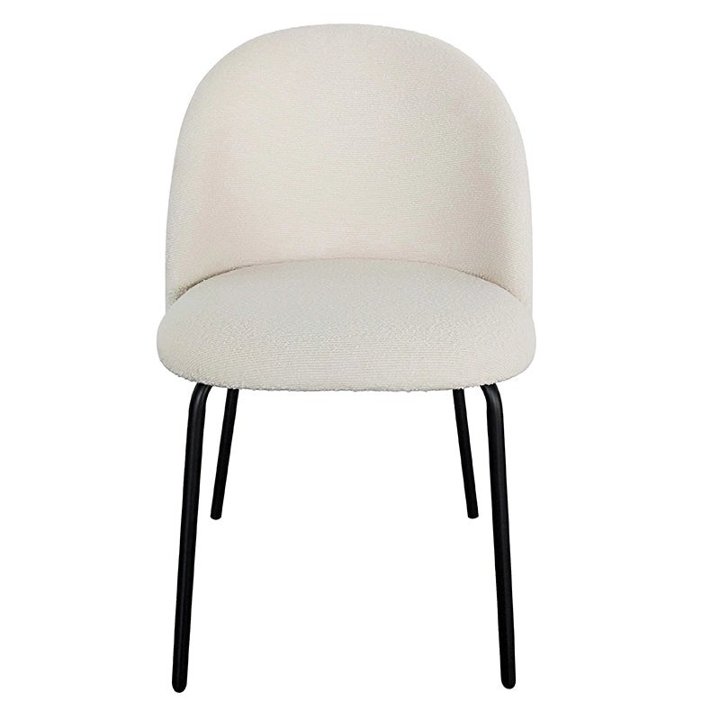 Sedia in tessuto effetto boucle bianca - 3