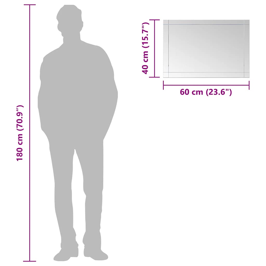 Miroir mural 60x40 cm Verre vidaXL - 7