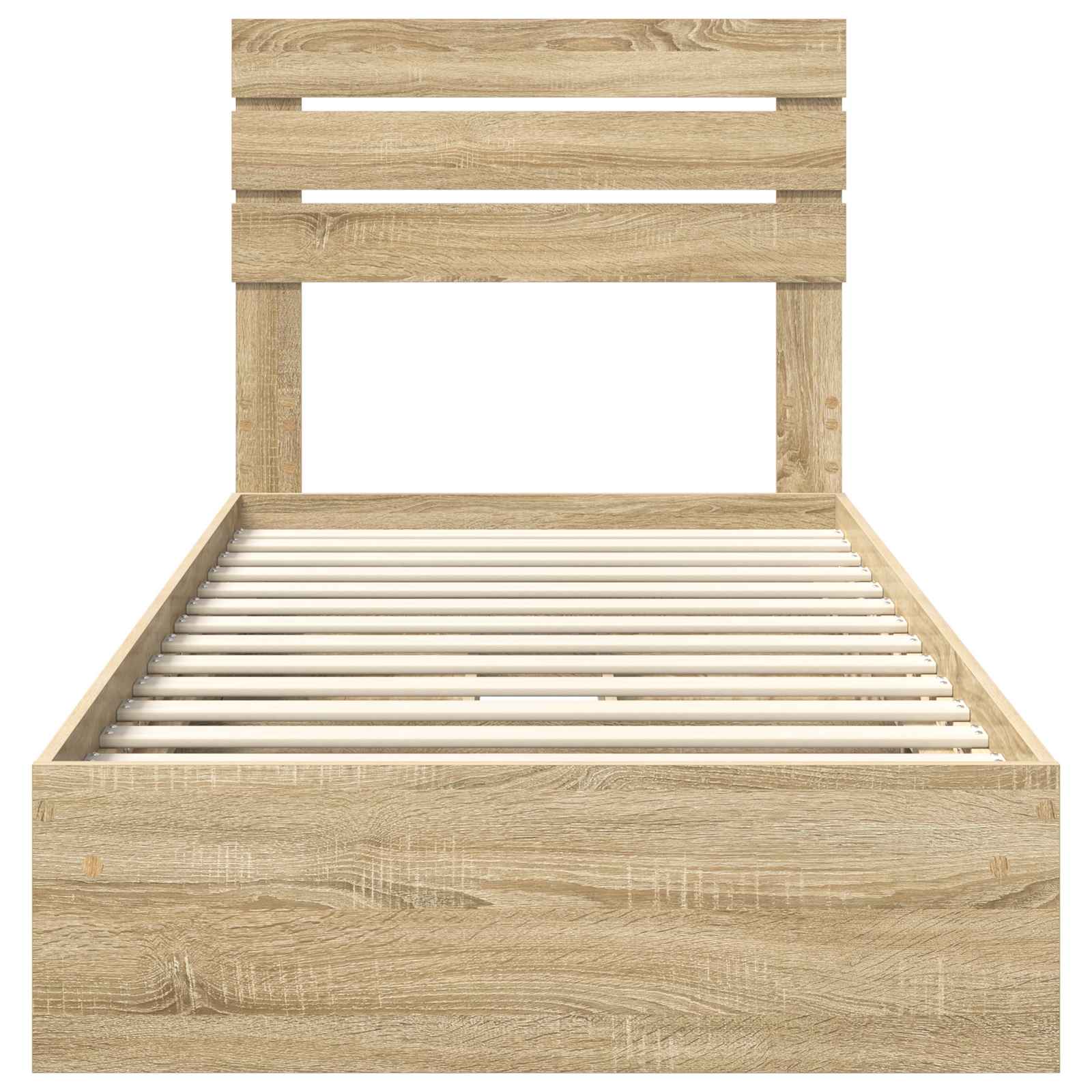Lit de rangement chêne 75 x 190 cm panneau de bois - 8