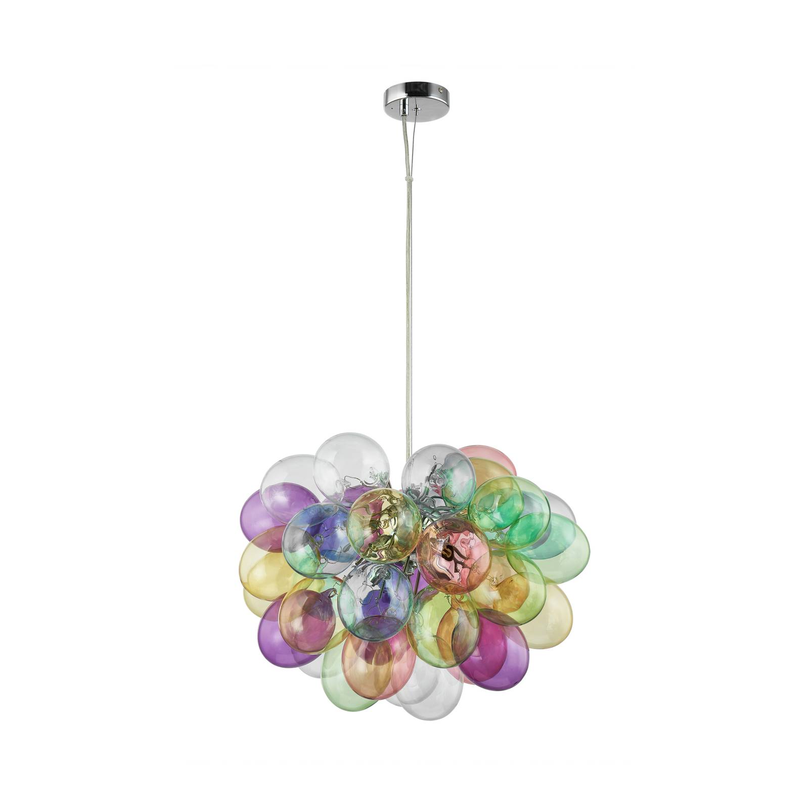 Lámpara colgante lucande diborah, ø 50 cm, multicolor, cristal, g9, lámpara colgante de vidrio, lámpara colgante, lámpara colgante mesa de comedor,