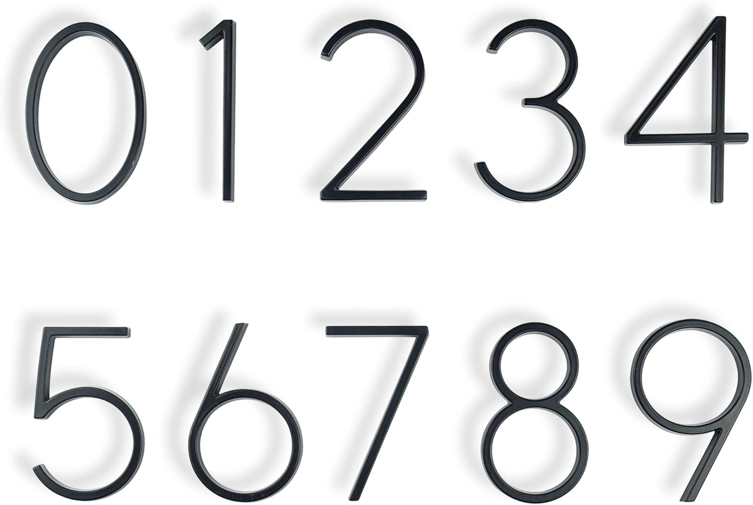Numero civico galleggiante da 5 pollici (12 cm): numeri civici moderni - segnaletica per ufficio postale (nero migliorato, 4) - 5