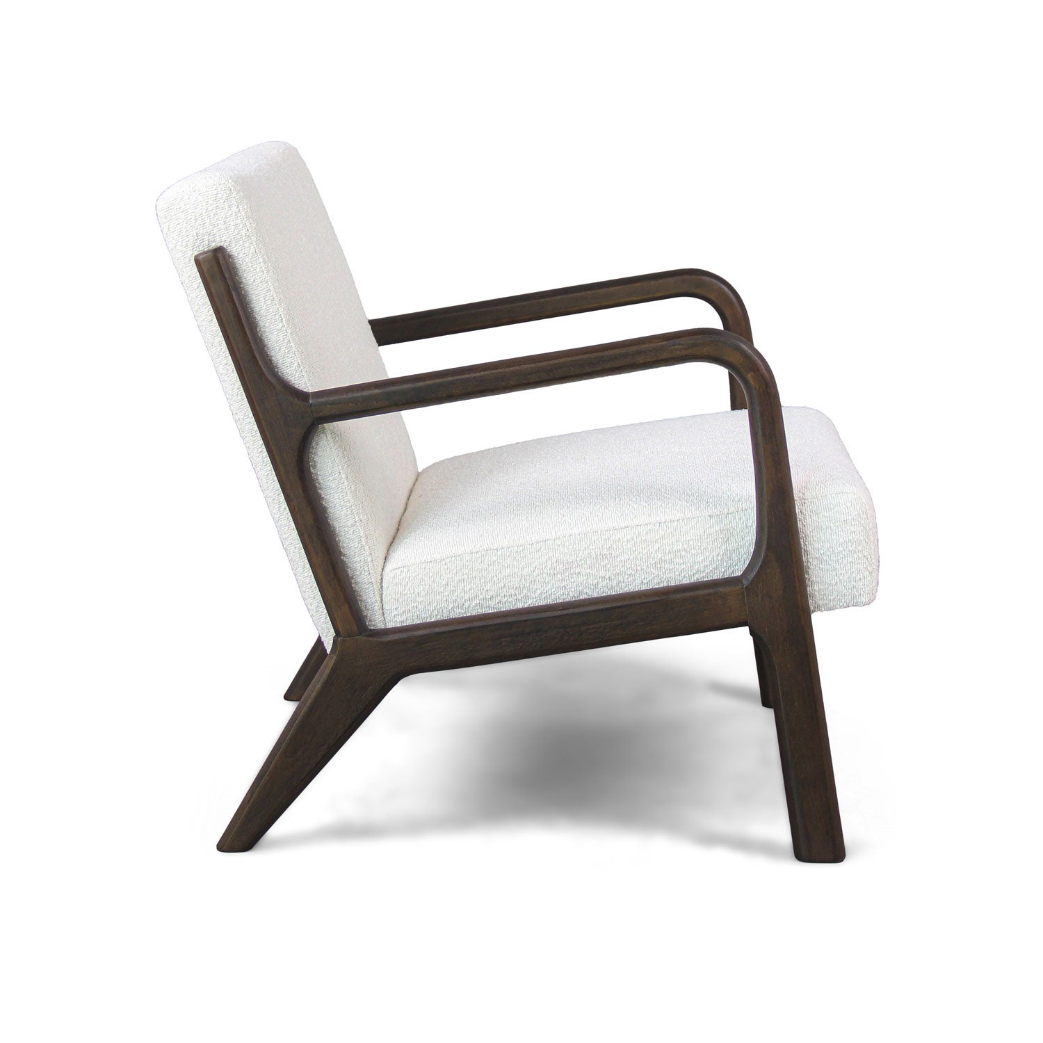 Borgia - Fauteuil en bois massif par Parawood et tissu bouclé anti-tache - 3