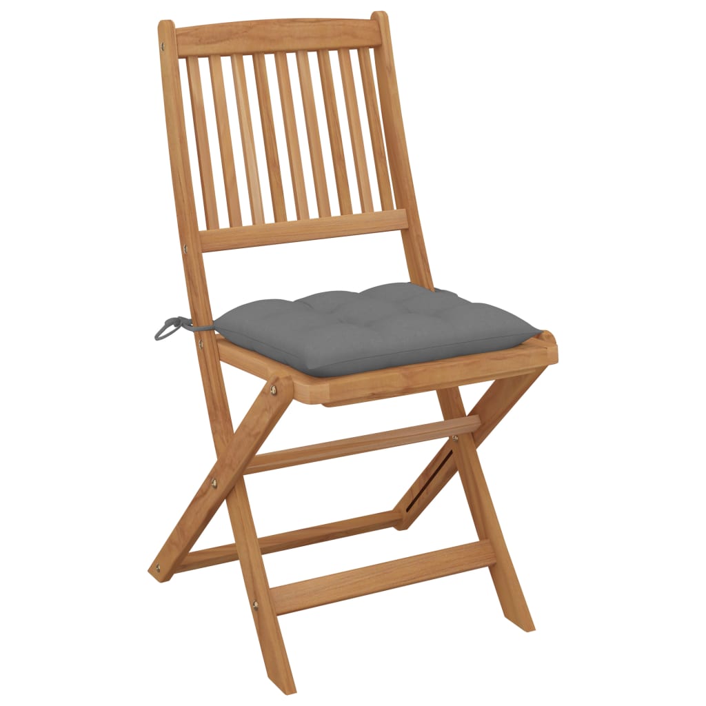 Chaise de jardin pliable sans coussin en Bois Gris - 3