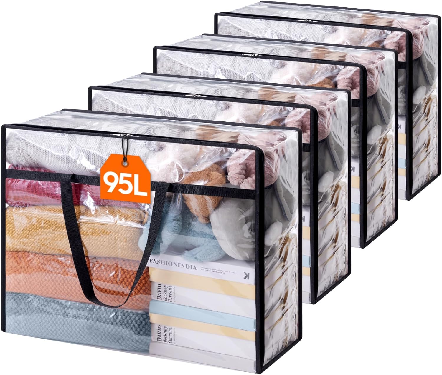 Confezione da 6 borse portaoggetti di grande capacità, borse intrecciate spesse con manici, adatte per riporre trapunte e vestiti, 73,5*36*33 cm | Leroy Merlin Confezione da 6 borse portaoggetti di grande capacità, borse intrecciate spesse con manici, adatte per riporre trapunte e vestiti, 73,5*36*33 cm | Leroy Merlin