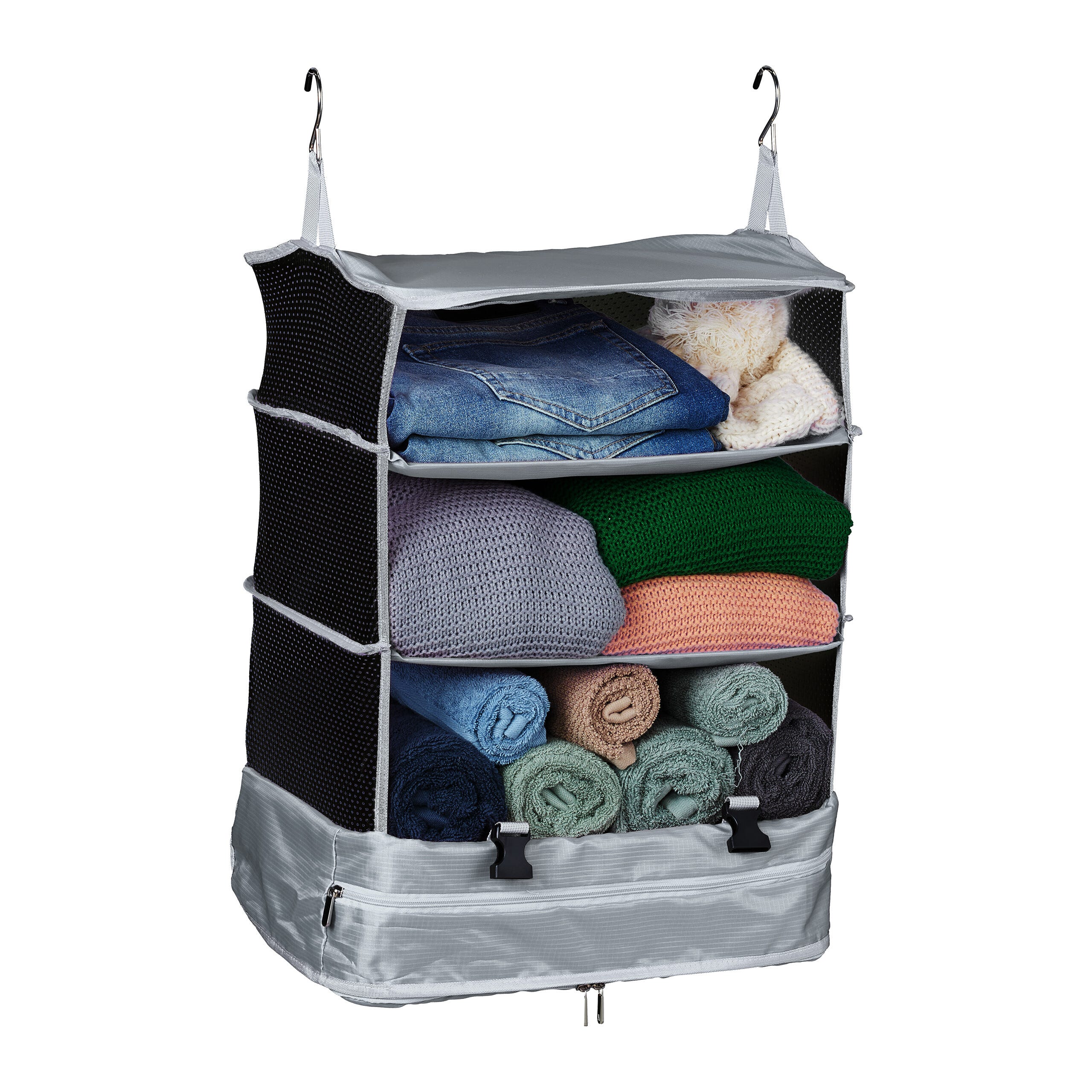 Organizzatore appendibile per valigia, borsa armadio da viaggio, divisore per zaino, cubo 55x44x30cm, Grigio, Relaxdays | Leroy Merlin Organizzatore appendibile per valigia, borsa armadio da viaggio, divisore per zaino, cubo 55x44x30cm, Grigio, Relaxdays | Leroy Merlin