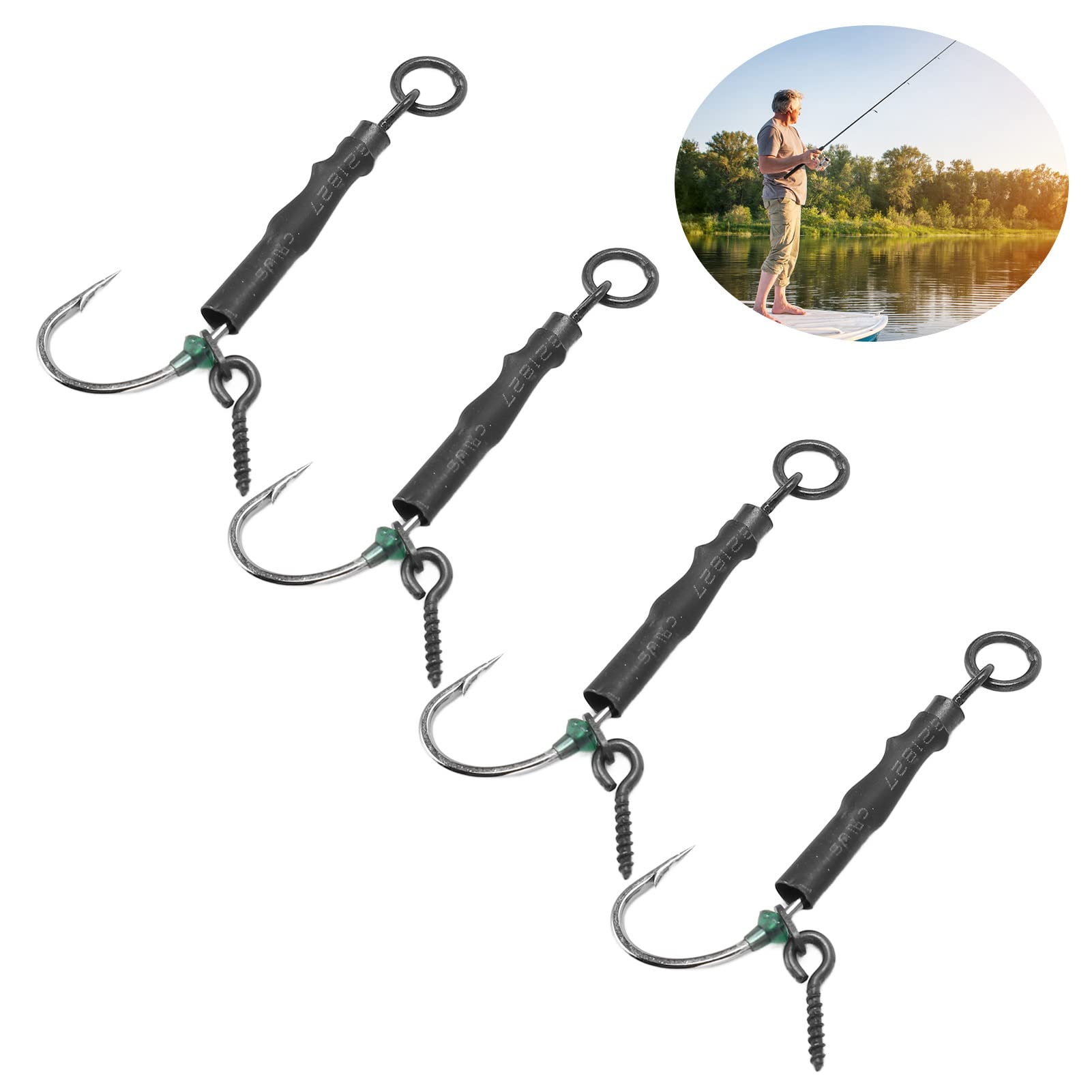 Vis D'appât Carpe Ronnie Rig Hameçons De Pêche, Bouchon De Crochet De