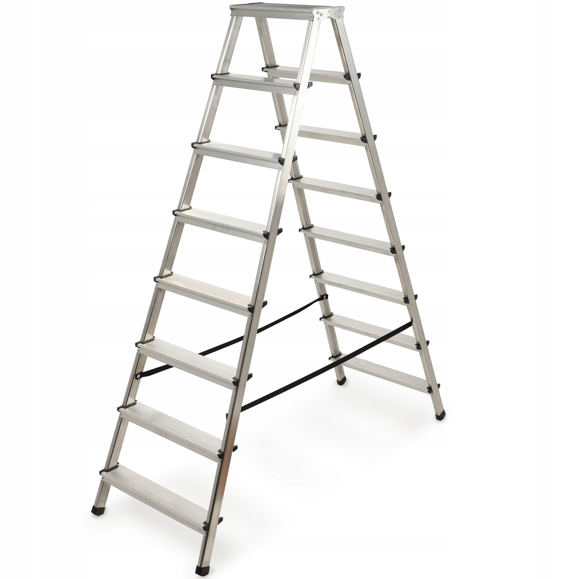DRABINA ALUMINIOWA SKŁADANA 8 STOPNIOWA DOMOWA DWUSTRONNA MOCNA 125kg