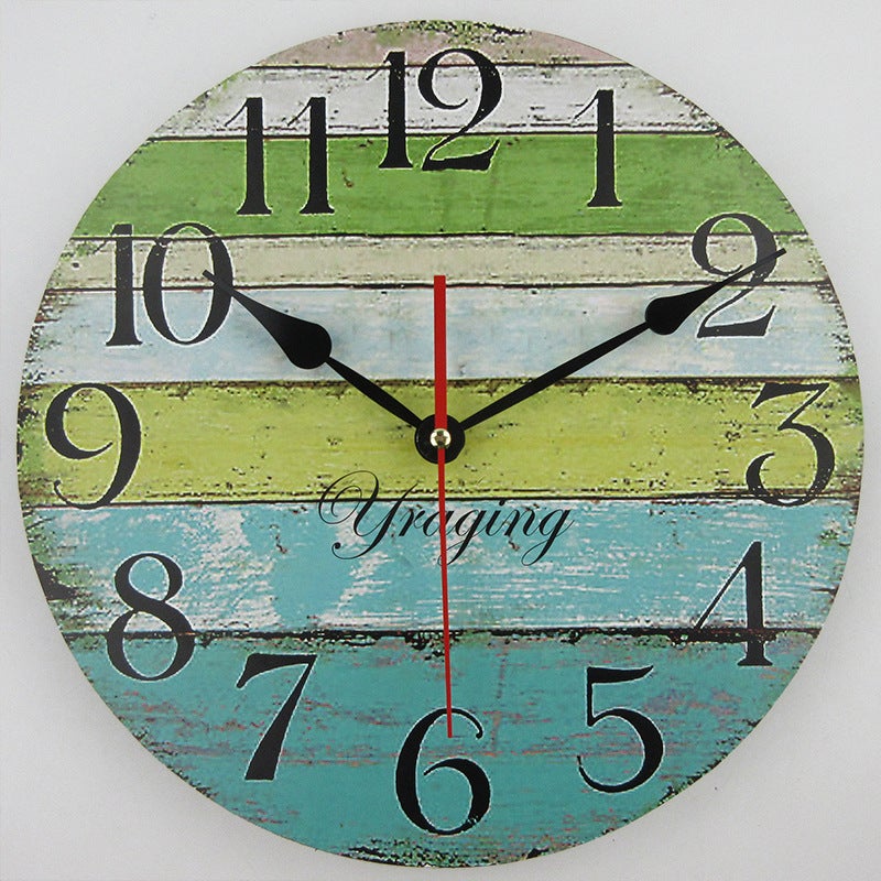Horloge De Table Vintage Rétro 'HOME' - Design Bois Et Fer, Silencieuse, Pile AA - Pour Bureau, Salon, Déco