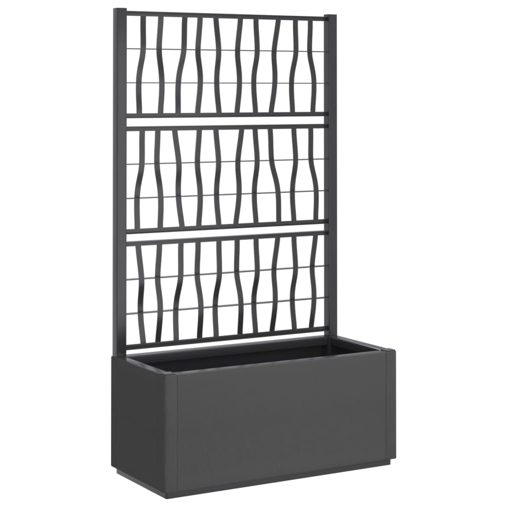 Jardinière, Pot de fleur，Bac à fleurs avec treillis gris foncé 80x36x140 cm PP CFW36021 - 2