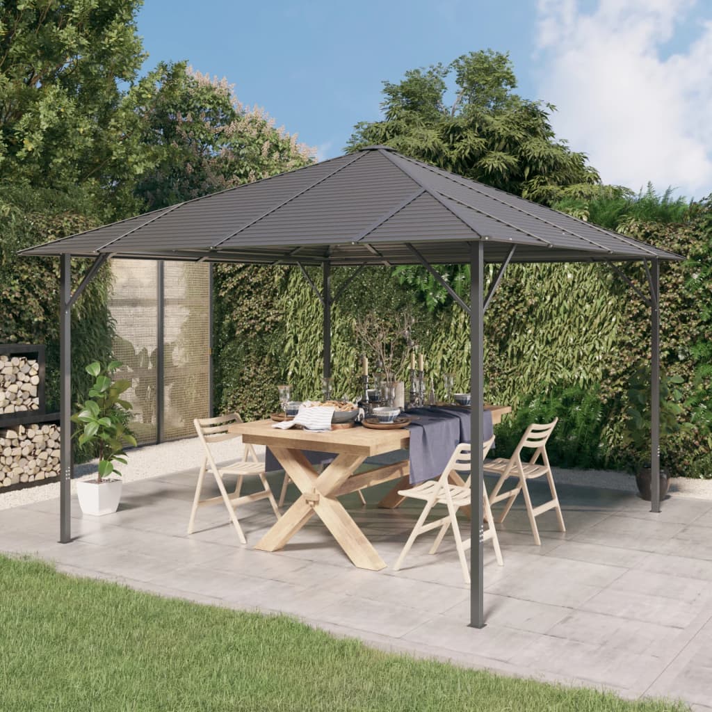 Gazebo con tettoia 3x3 mt Antracite | Leroy Merlin