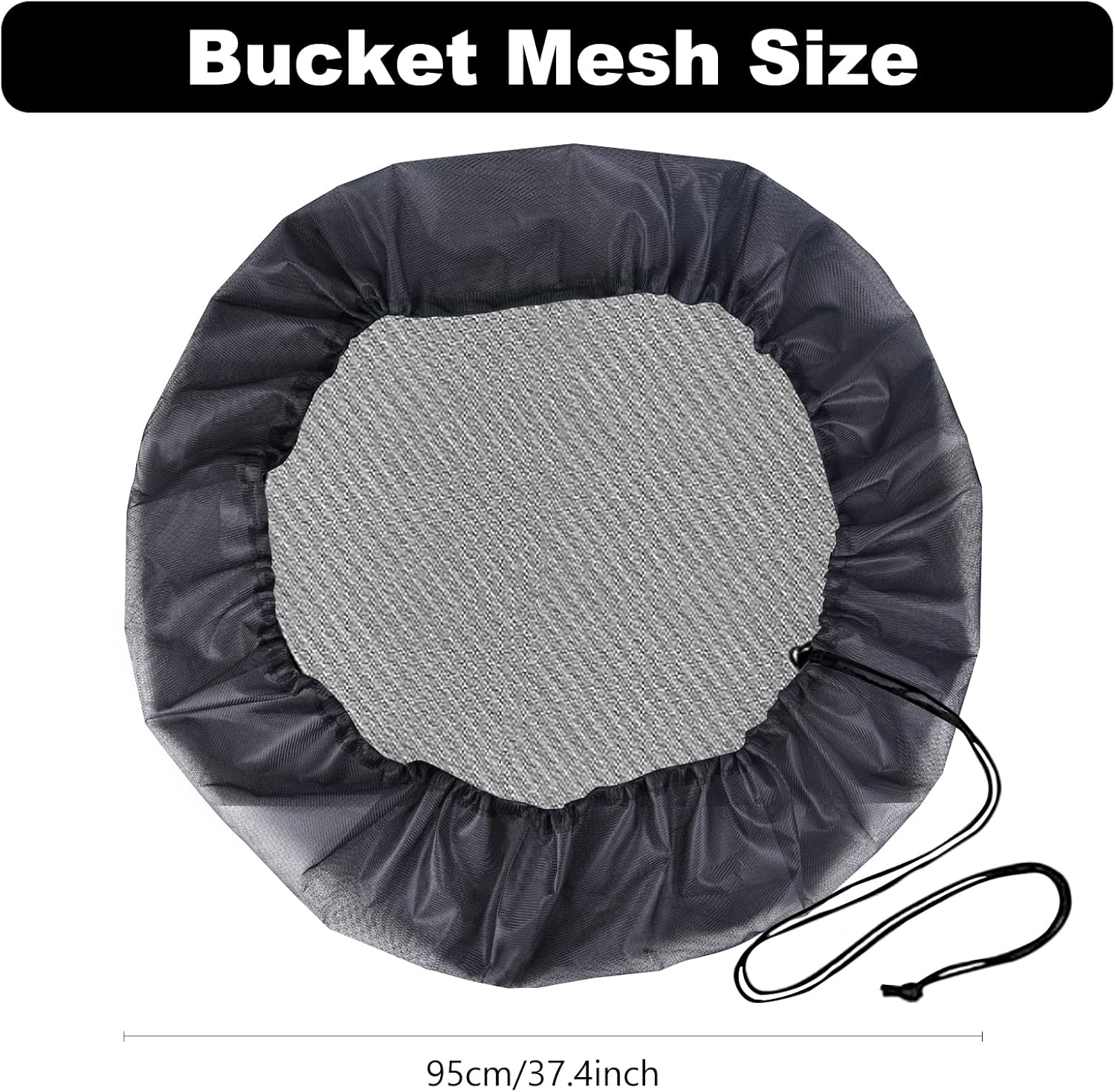 2 Pcs Filet pour Citerne de Pluie, Filet de Protection pour Tonneau de Pluie avec Cordon de Serrage, Filet de Protection Réglable, Protection Contre - 2