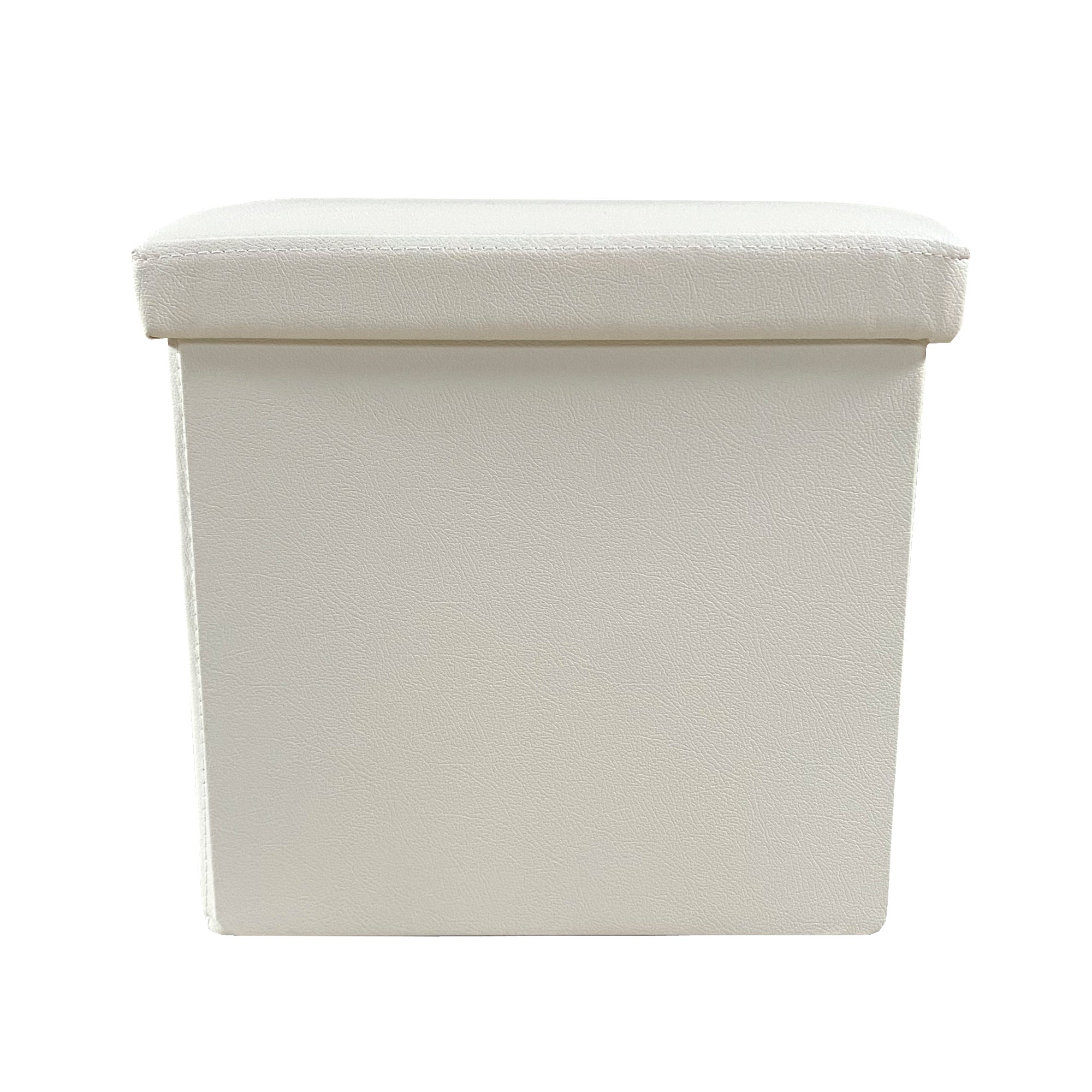 Puff ottoman cuadrado polipiel plegable 38x38x38cm | nyana home | gran almacenaje | estilo otomano | polipiel resistente | beige