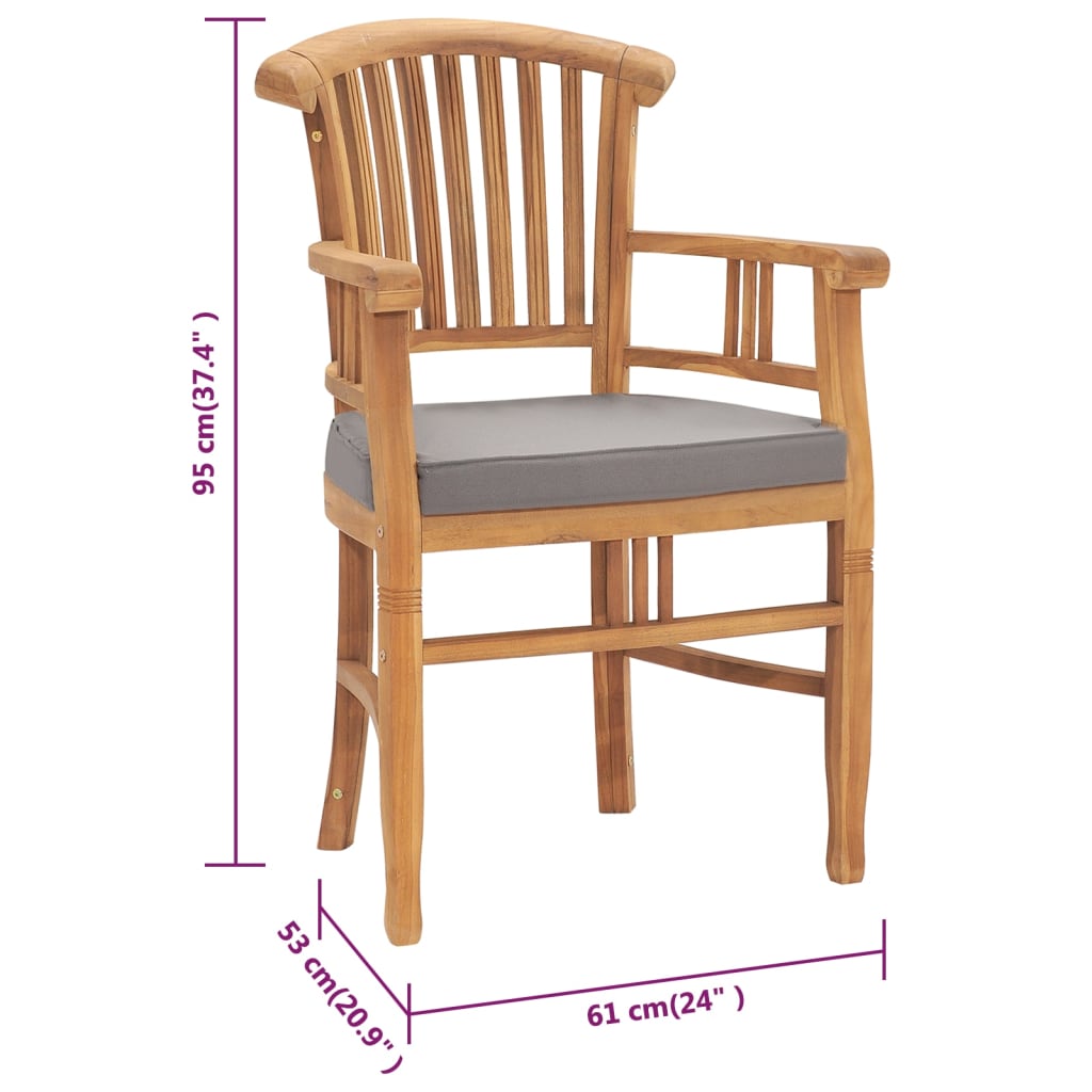 Maison Exclusive - Set da Pranzo da Giardino 3 pz con Cuscini in Legno di Teak - 9