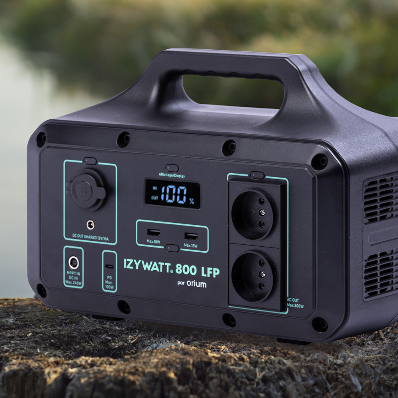 Station d'énergie portable IZYWATT 800 LFP, pour le camping et l'extérieur, batterie LFP - 5