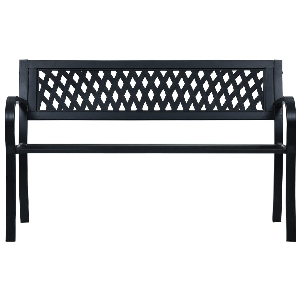 Banco de jardín | banco de exterior | silla de jardín acero negro 125 cm cfw218583