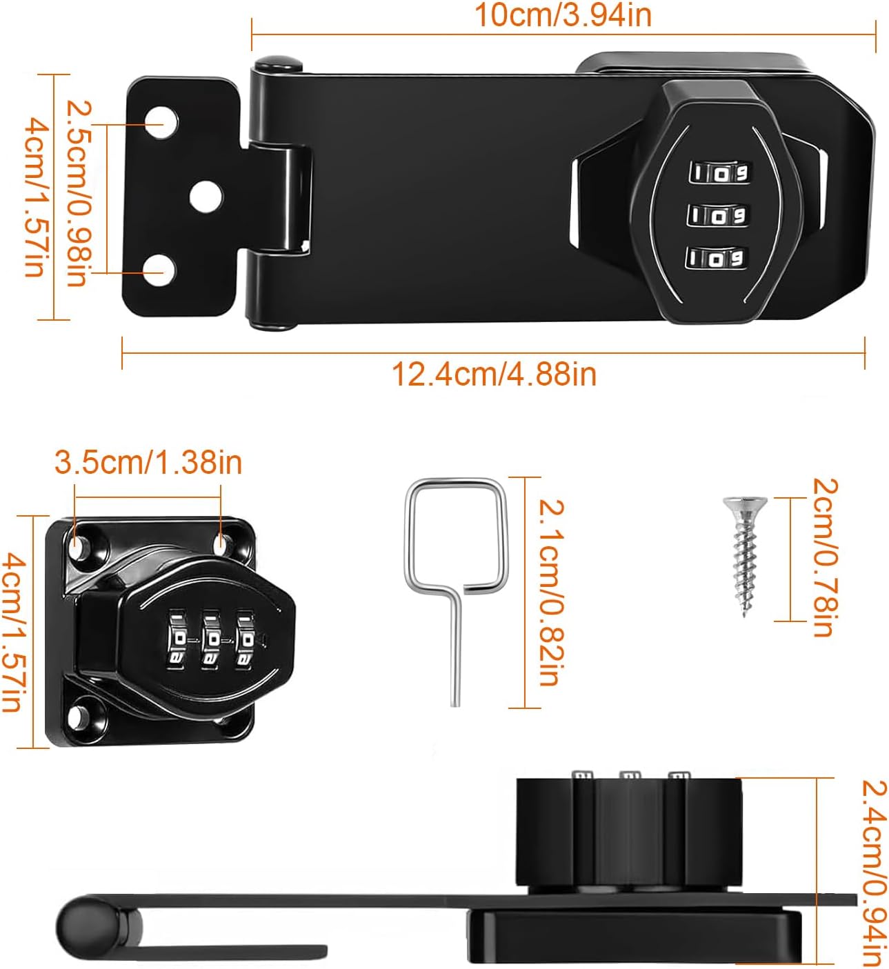 Verrou De Porte à Combinaison Numérique De 10,2 Cm Avec Vis