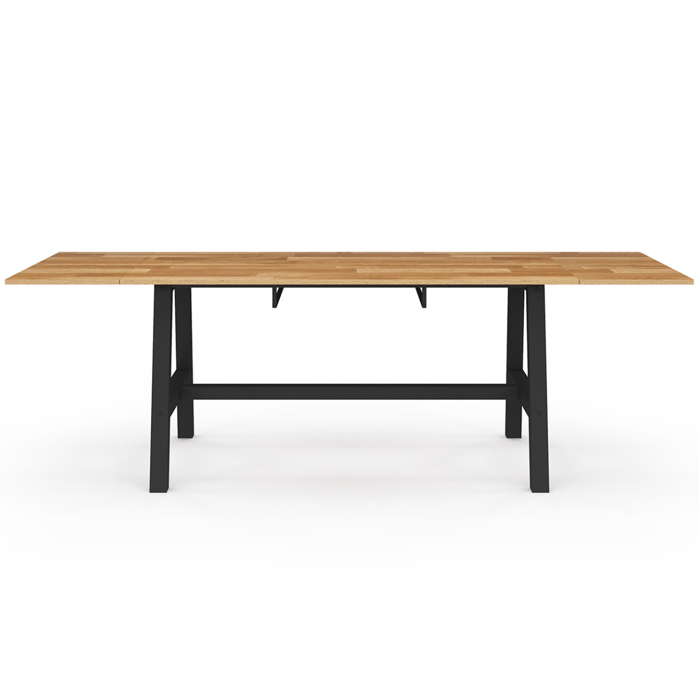 Table à manger extensible rectangle MADELEINE 6-12 personnes bois et métal noir 160-240 cm - 3