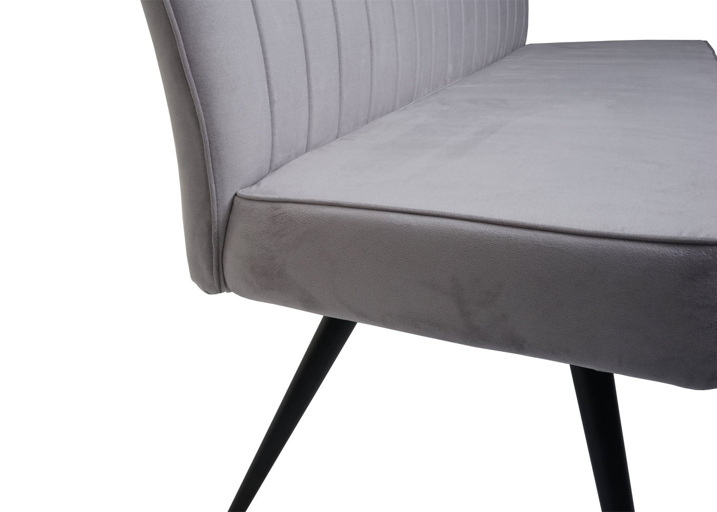 Set panca con 2x sedie sala da pranzo soggiorno HWC-K16 metallo verniciato velluto grigio chiaro - 8