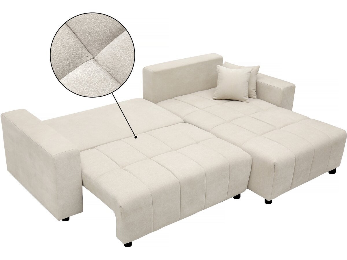 Canapé d'angle convertible style bubble tissu chenille 