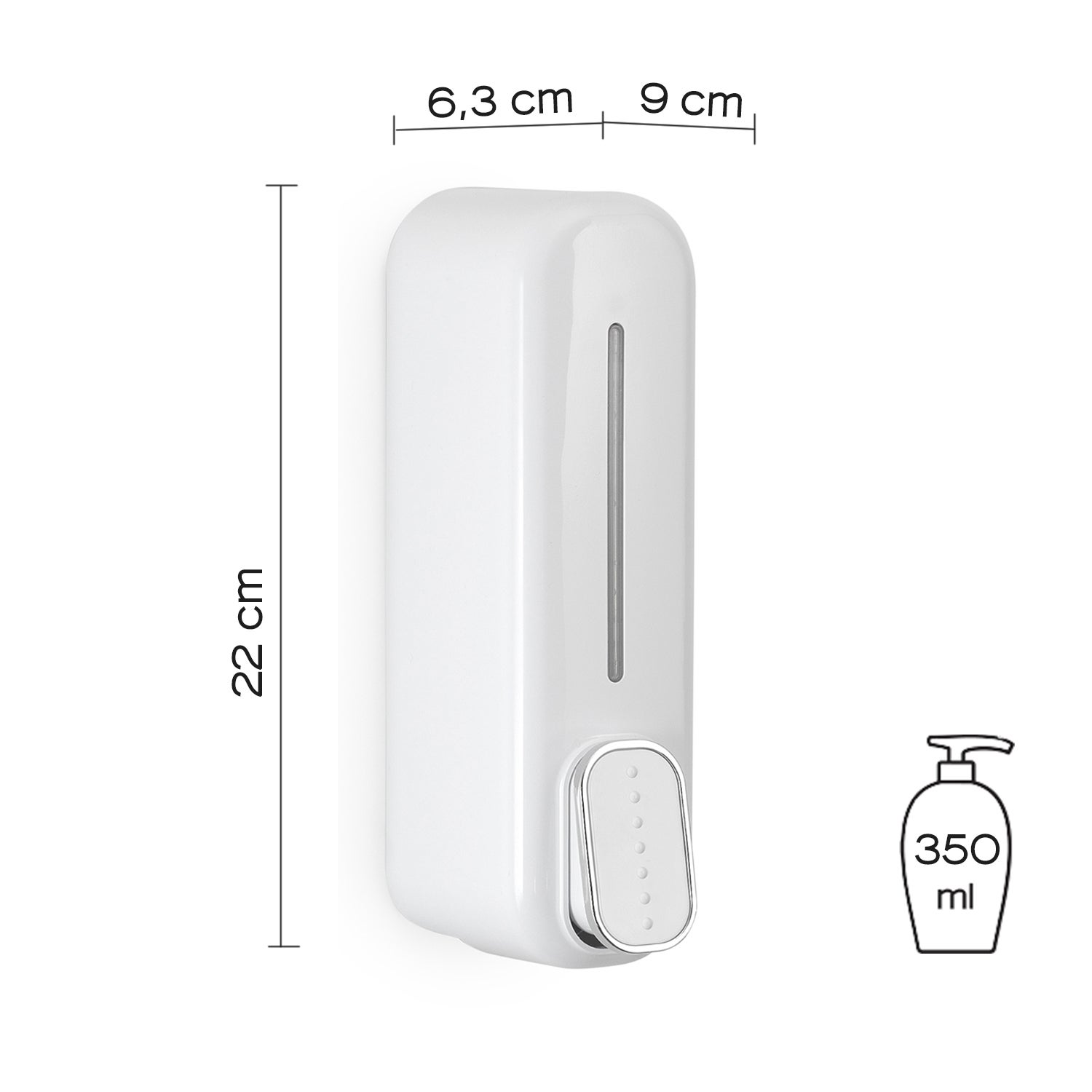 Distributeur de savon/gel modèle Mullet Gedy 350 ml - Blanc - 5