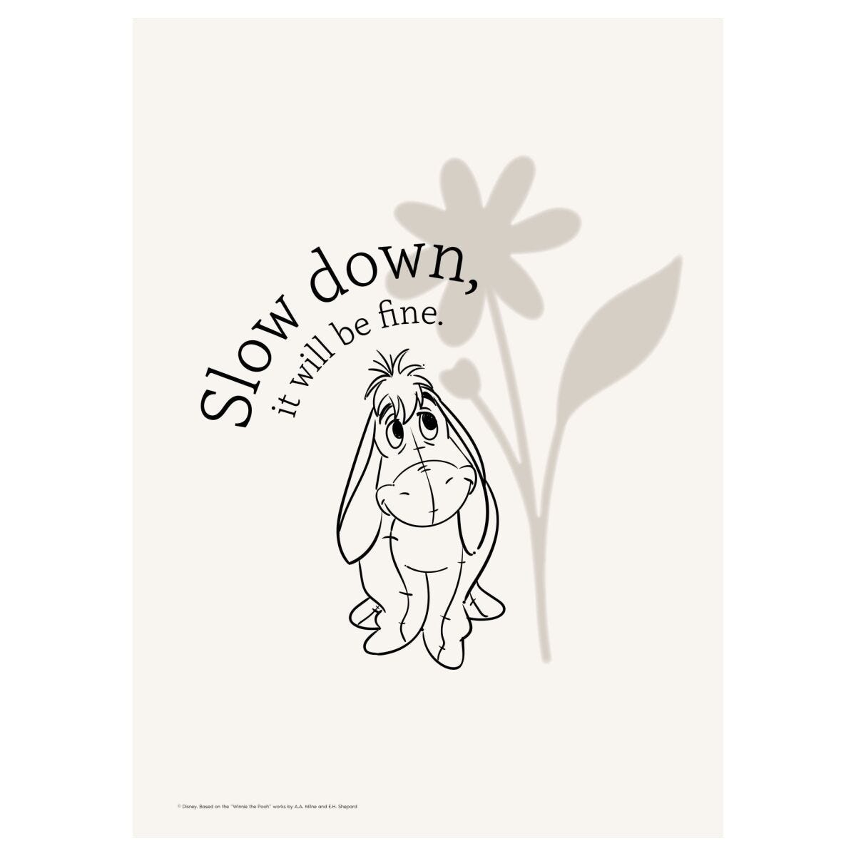Eyeore Slow Affiche - Disney - Disney's Eeyore Slow Down 30 x 40 cm | Leroy Merlin