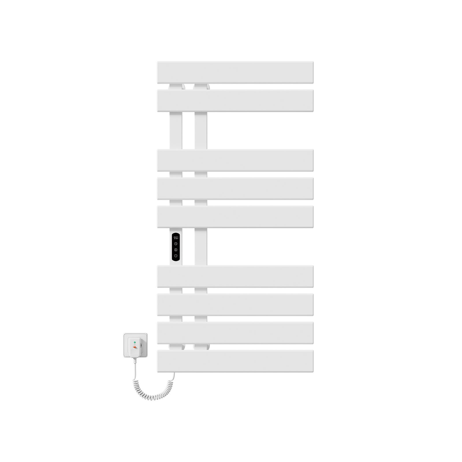 EMKE Sèche-serviettes Électrique Connecté - Blanc Brillant - Écran Tactile & WiFi (Tuya/Alexa) - 1000 x 500 mm, 320 W - 9