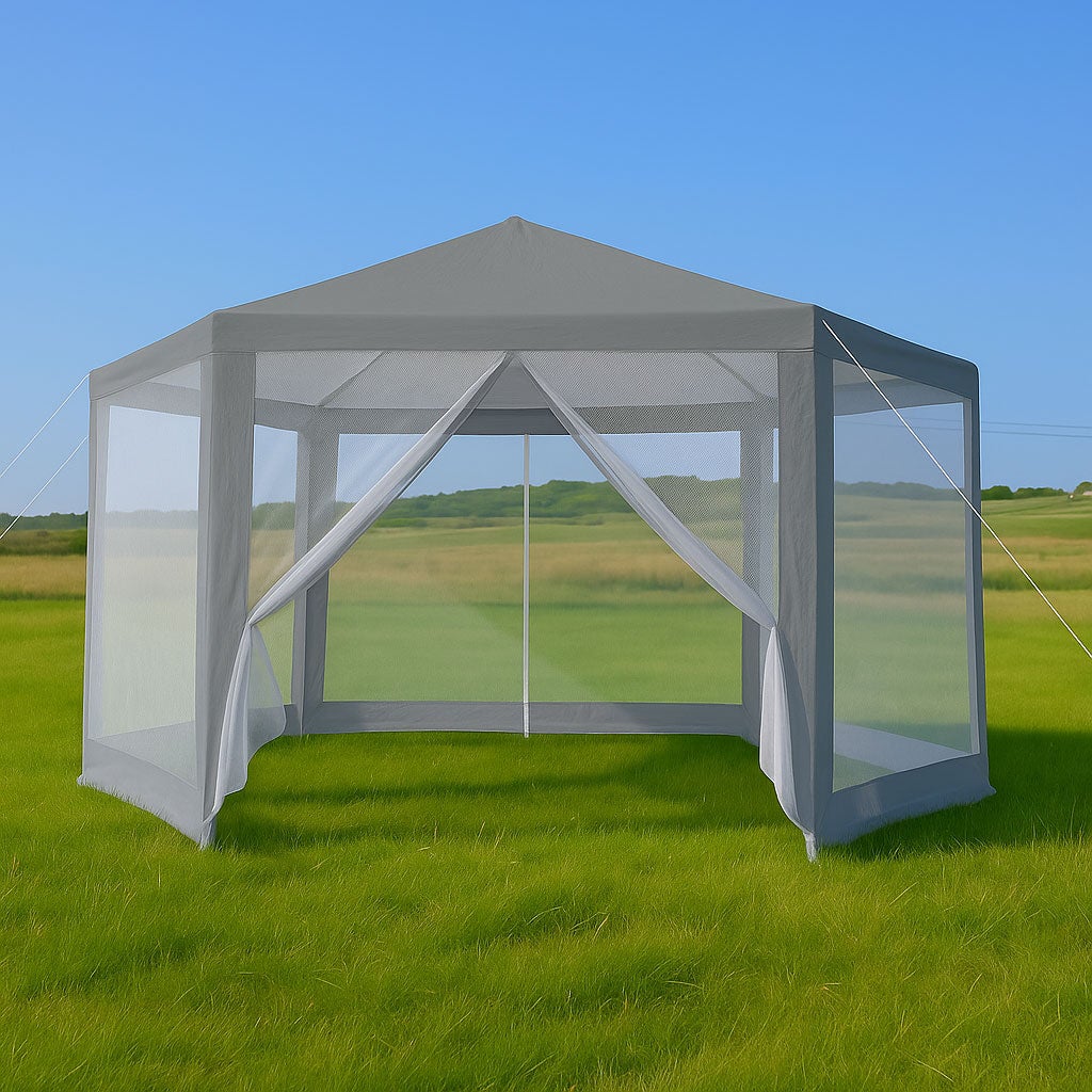 Namiot pawilon ogrodowy handlowy 2x2x2 m z moskitierą szary MultiGarden - 7