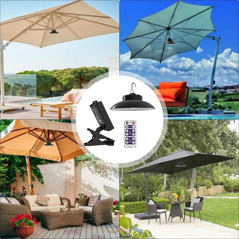 Ombrellone COSIEST 3m Con Luci LED Solari – 3 Ripiani Ventilati, 8 Stecche Alluminio, Blu Navy - 2