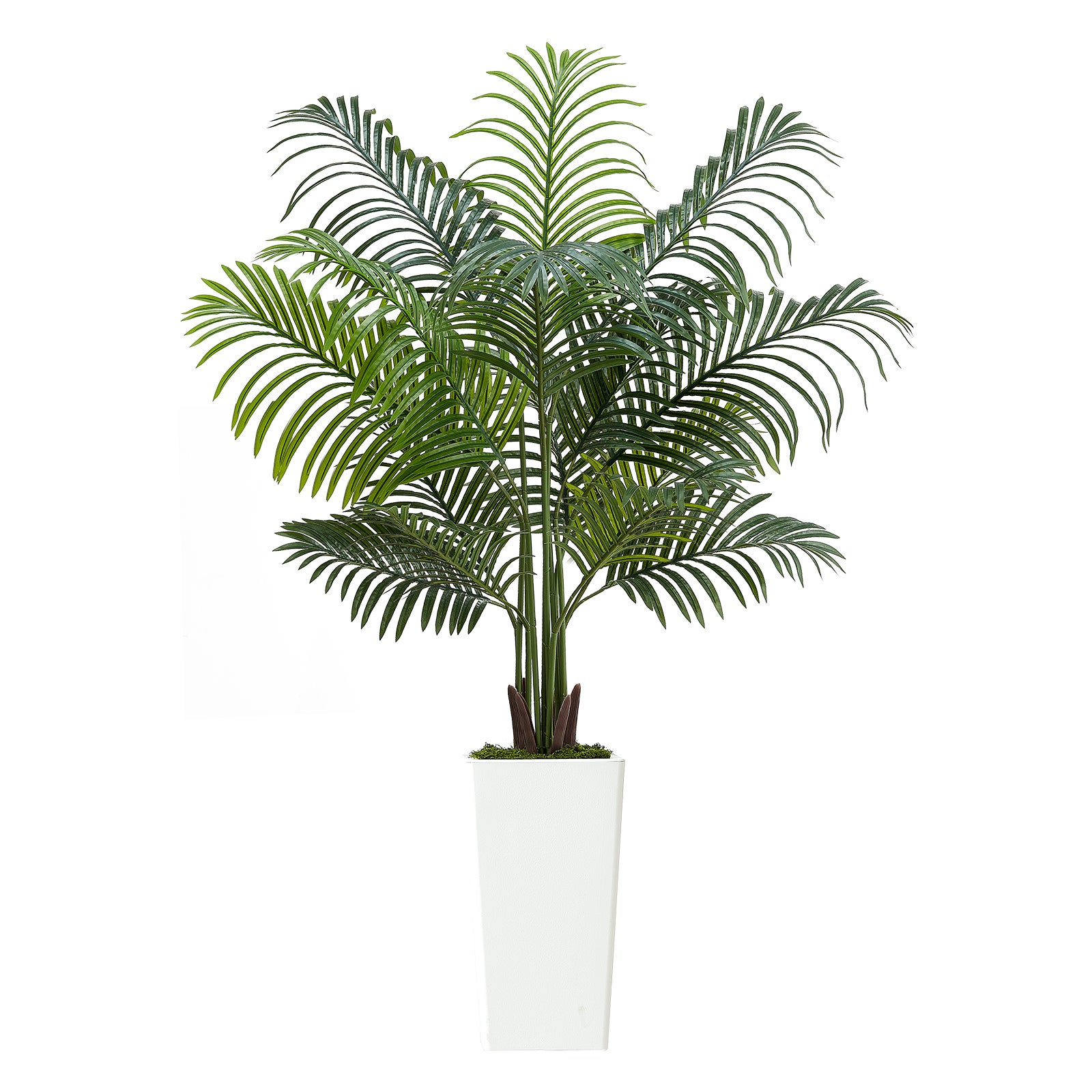 Palmera Areca Artificial VEVOR, 1,5 m, Maceta Blanca, Palmera Areca Tropical Falsa, Para Decoración Hogar, Sala de Estar, Oficina, Interior y Exterior - 9