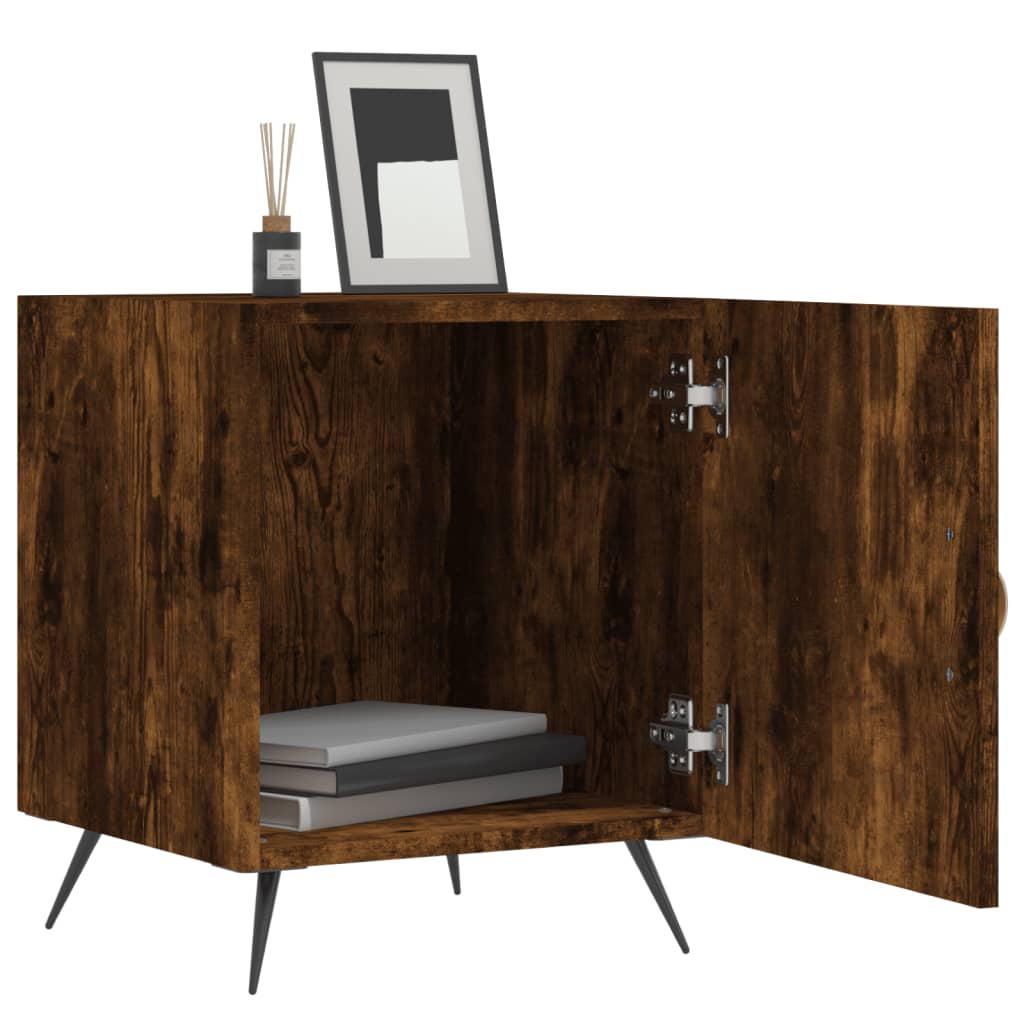 Maison Exclusive - Tables de chevet 2 pcs chêne fumé 40x40x50 cm bois d'ingénierie - 3