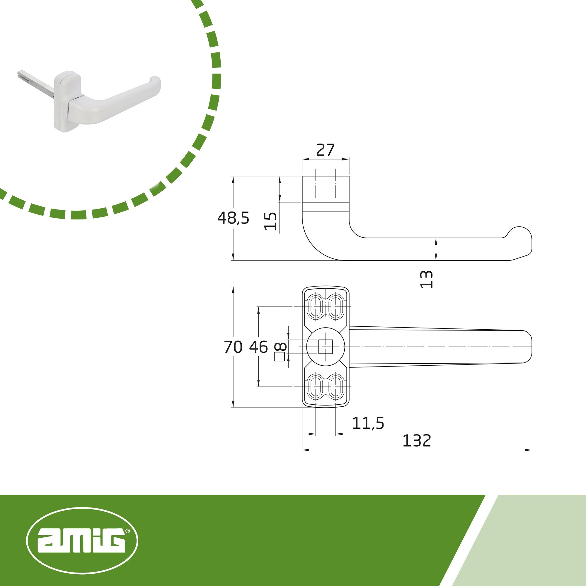 Manilla puerta epsilon aluminio lacado blanco - 6