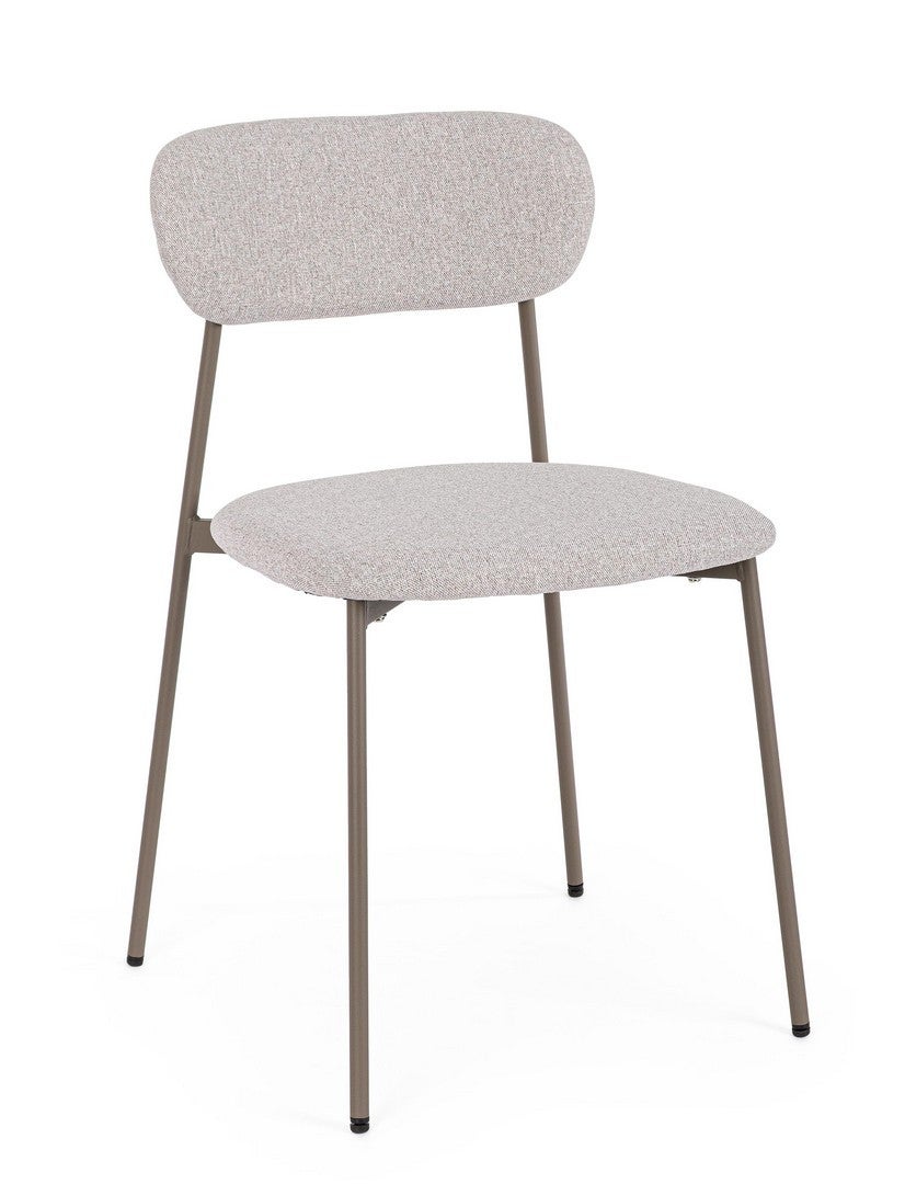 Zestaw 2 krzeseł do jadalni z włókna syntetycznego, brązowo-szary