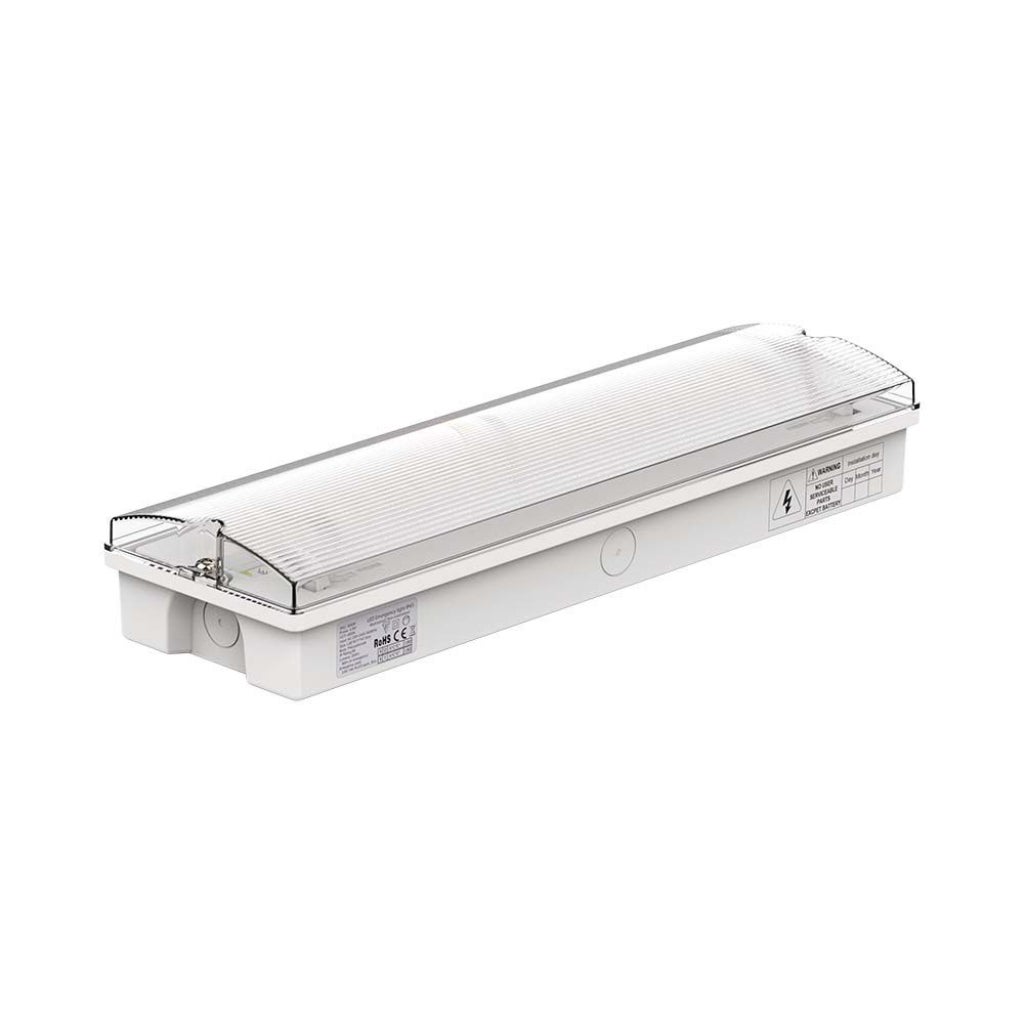 V-TAC Lampada LED Emergenza 4 In 1 Soffitto/Parete: Visibile Da 30m, Autotest E 4 Pittogrammi Inclusi. Luce Fredda 6000K Per Uscite Di Sicurezza.
